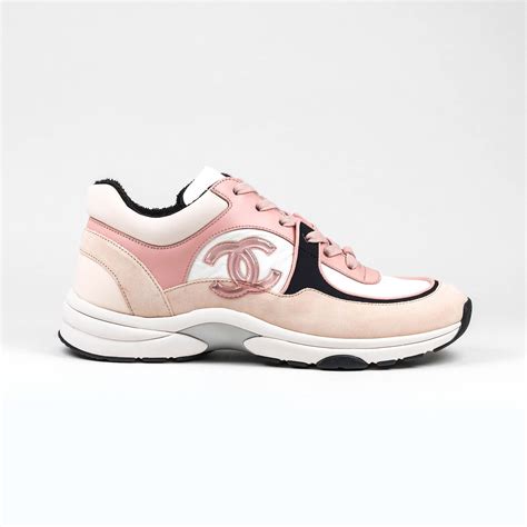 chanel cc logo pink suede sneaker|chanel sneakers pink inside.